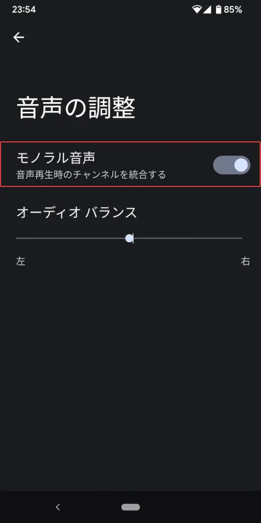 「モノラル音声」のチェックを入れる